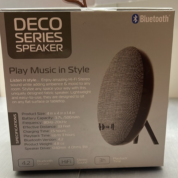 Brand new Tzumi Deco series Bluetooth speaker Small 5”x5” - Picture 3 of 4